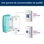 TORK Distributeur Mini Reflex M3 Bleu turquoise, à dévidage central - Dimensions : L19 x H32 x P21 cm – Image 3