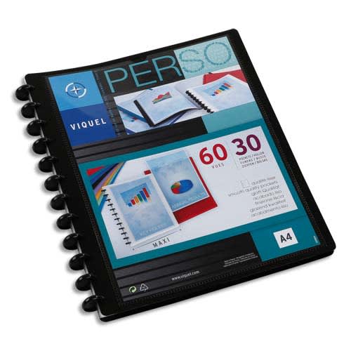 280035_d1.jpg VIQUEL Protège-documents MAXI GEODE en pp opaque 5/10e. Couv personnalisable. 60 vues. Coloris Noir – Image 1