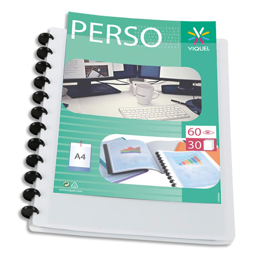 280043_d1.jpg VIQUEL Protège-documents MAXI GEODE en pp opaque 5/10e. Couv personnalisable. 60 vues. Coloris Blanc – Image 1
