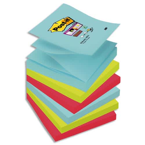 281094_d1-1.jpg POST-IT Lot de 6 blocs Z-Notes Super Sticky POST-IT® couleurs COSMIC 90 feuilles 76 x 76 mm – Image 1