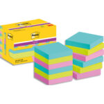 POST-IT Lot de 12 blocs notes Super Sticky POST-IT® Collection COSMIC 47,6x47,6 mm, 90 feuilles.