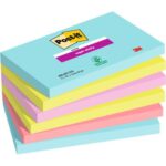 POST-IT Lots de 6 blocs Notes Super Sticky POST-IT® couleurs COSMIC 90 feuilles 76 x 127 mm