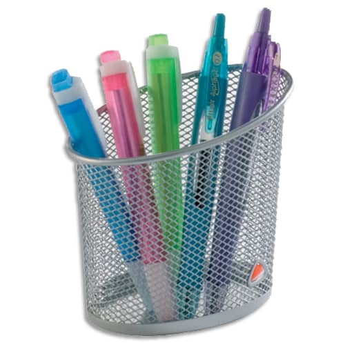 282255_d1.jpg ALBA Pot à crayons en métal argenté MESHCUP M – Image 1