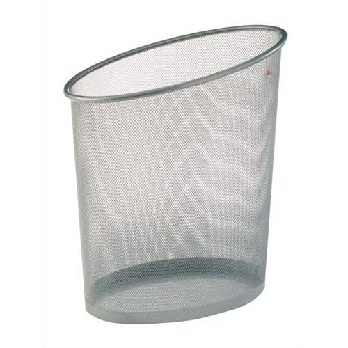 282271_d1.jpg ALBA Corbeille à papier en métal Mesh argenté 18 litres - Dimensions : L35,5 x H39 x P24 cm – Image 1