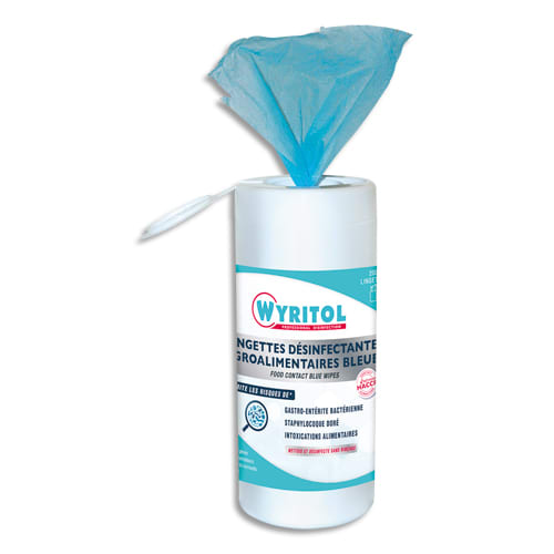 282308_d1-1.jpg WYRITOL Paquet de 200 lingettes bleues agro alimentaires Bleu – Image 1