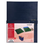 EXACOMPTA Chemise extensible Extensor, grand rabat en pied, balacolor Bleu finition imitation cuir – Image 4