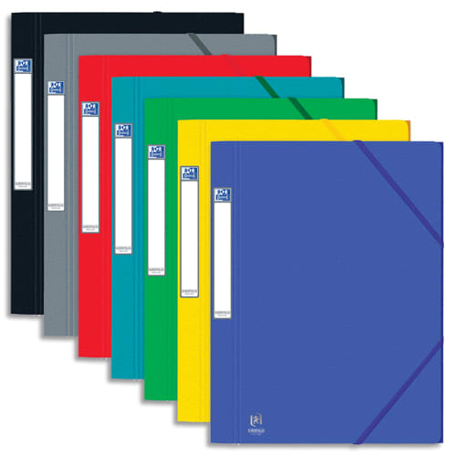 282736_d1.jpg OXFORD Chemise 3 rabats et élastique EUROFOLIO PRESTIGE carte grainée 7/10e,600g.Pour format A4. Assortis – Image 1