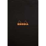 RHODIA Bloc agrafé en-tête couverture Noire n° 19 format 21x31.8cm réglure 5x5