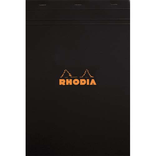 284234_d1-1.jpg RHODIA Bloc agrafé en-tête couverture Noire n° 19 format 21x31.8cm réglure 5x5 – Image 1