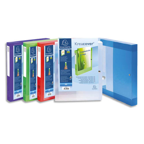 289904_d1.jpg EXACOMPTA Boîte de classement KREACOVER personnalisable en polypropylène 7/10e, dos 4cm, coloris assortis – Image 1