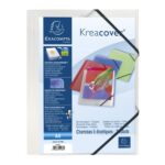 EXACOMPTA Chemise personnalisable 1 face à élastique polypro KREACOVER coloris Blanc transparent – Image 2