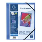 EXACOMPTA Chemise personnalisable 1 face à élastique polypro KREACOVER coloris Bleu transparent – Image 2