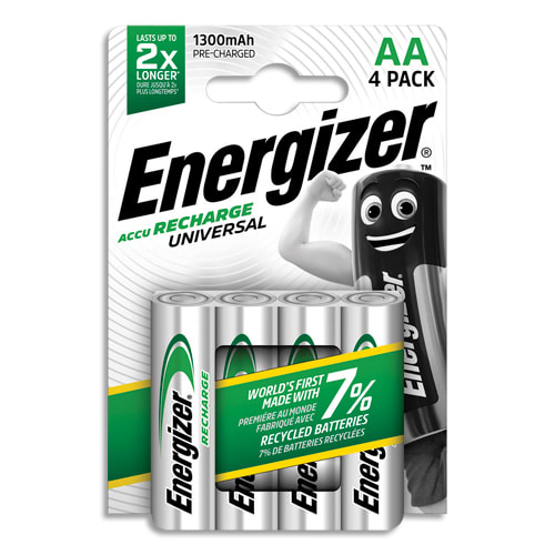 293973_d1-1.jpg ENERGIZER Pile Universal Rechargeable AA LR6 1300 mAh, pack de 4 piles – Image 1