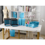 EXACOMPTA Porte-revues Iderama. Coloris Turquoise transparent. Dim. L29,2 x H32 x P11 cm – Image 4