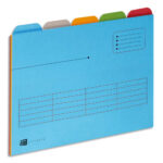 OXFORD Lot de 5 chemises avec 5 onglets assortis ULTIMATE. Kraft 240g. Pour format A4. Coloris bleu