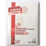 GPV Paquet de 25 pochettes vélin Blanc dos carton format C4 120g auto-adhésives 570