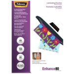 FELLOWES Pack de 100 pochettes A4 dos adhésif 80 microns 5302202 – Image 2