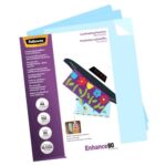 FELLOWES Pack de 100 pochettes A4 dos adhésif 80 microns 5302202 – Image 3