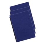 FELLOWES Boîte de 100 plats de couvertures grain cuir Bleu A4 royal FSC 5371305 – Image 3