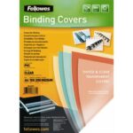 FELLOWES Boîte de 100 plats de couvertures PVC A4 200 microns 5376102