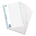 OXFORD Intercalaire alphabetique 20 positions en polypropylène 15/100e. Format A4. Coloris Blanc