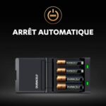 DURACELL Chargeur Piles Rechargeables 45 minutes, CEF27 avec 2 accus AA 1300 mAh et 2 accus AAA 750 mAh – Image 4