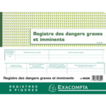 EXACOMPTA Registre Dangers graves et imminents format 24x32cm, piqûre 20 pages foliotées 6622E – Image 4