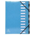 EXACOMPTA Trieur avec élastique Iderama en carte 7/10e. 12 compartiments. Coloris assortis. – Image 2