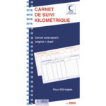 ELVE Manifold autocopiant Suivi Kilométrique format 29,7x14cm, 50 feuillets dupli