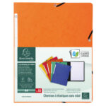 EXACOMPTA Chemise simple à élastique. Carte lustrée 5/10e. Coloris assortis Rouge/vert/Jaune/Bleu/Orange – Image 3