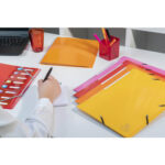 EXACOMPTA Chemise 3 rabats à élastiques Iderama en carte pelliculée 5/10, 425g. Coloris Rose – Image 2