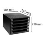 EXACOMPTA Module ECO BLACK 5 tiroirs Noir pour format A4+ fabriqué à partir de produits recyclés – Image 4