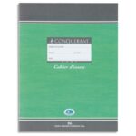 CONQUERANT C7 Cahier de brouillon 17x22 cm 48 pages 56g grands carreaux Seyès. Couverture carte