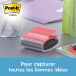 POST-IT Dévidoir Z-notes Pro Blanc rechargeable + 12 blocs Z-notes Super Sticky assortis 76 x 76 mm – Image 3