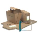 DJOIS BY JALEMA Lot de 10 boîtes archives en kraft très résistant. Dos 11,5cm. Montage manuel +10 Clipex.