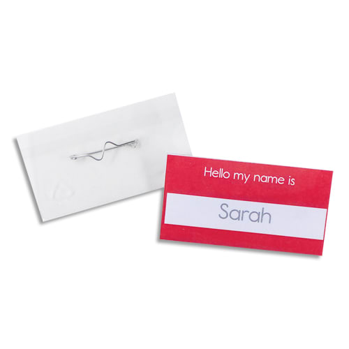 316901_d1.jpg AVERY Boîte de 100 porte-badges à épingle 40 x 75 mm + 108 inserts imprimables – Image 1