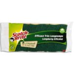 SCOTCH-BRITE Lot de 3 éponges grattantes Vertes forme oblongue E1832