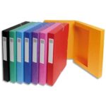 EXACOMPTA Boîte de classement EXABOX en carte lustrée 7/10e. Dos de 2,5 cm. Coloris assortis
