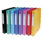 EXACOMPTA Boîte de classement EXABOX en carte lustrée 7/10e. Dos de 4 cm. Coloris assortis