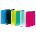 VIQUEL Classeur 4 anneaux Ø15 mm en polypropylène, dos 2 cm. Coloris assortis translucides.