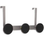 ALBA Triple patères D9 cm PMS3P avec crochets de porte maxi 20Kg métal - L43,5 x H24 x P11,5 cm Gris