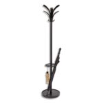 ALBA Portemanteau PMBrio en plastique et acier 6 patères, porte-parapluies - Socle D38, H175 cm Noir