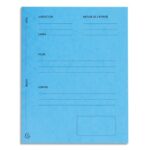 EXACOMPTA Paquet de 25 dossiers de plaidoirie pré-imprimés, en carte 265g. Coloris Bleu.