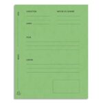 EXACOMPTA Paquet de 25 dossiers de plaidoirie pré-imprimés, en carte 265g. Coloris Vert.