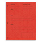 EXACOMPTA Paquet de 25 dossiers de plaidoirie pré-imprimés, en carte 265g. Coloris Rouge.
