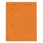 EXACOMPTA Paquet de 25 dossiers de plaidoirie pré-imprimés, en carte 265g. Coloris Orange.