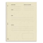 EXACOMPTA Paquet de 25 dossiers de plaidoirie pré-imprimés, en carte 265g. Coloris Ivoire.