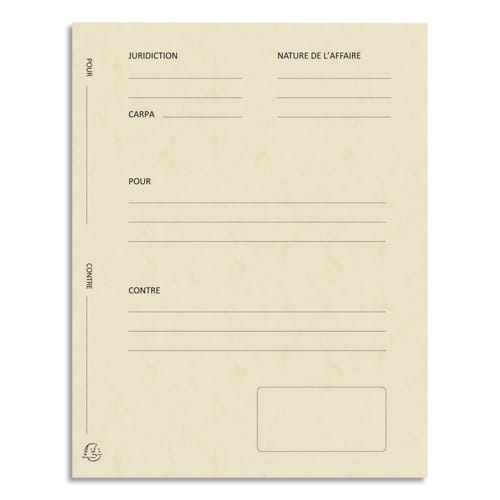 320283_d1.jpg EXACOMPTA Paquet de 25 dossiers de plaidoirie pré-imprimés, en carte 265g. Coloris Ivoire. – Image 1
