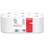 PAPERNET Colis de 6 bobines d'essuie-mains 2 plis pure ouate de cellulose L140m Blanc pour Autocut