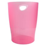 EXACOMPTA Corbeille à papier ECO 15 L Rose translucide - Diamètre 26 cm, hauteur 33,5 cm – Image 2